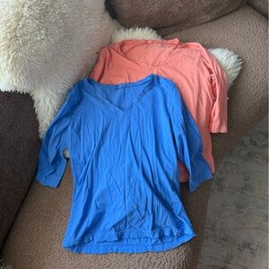 CP Shades Lot of 2 Cotton V Neck Tops